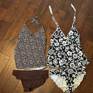 Two Motherhood Maternity Bathing Suits - Tankini. XL Bottoms M Tops